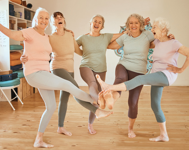 senior women exercising