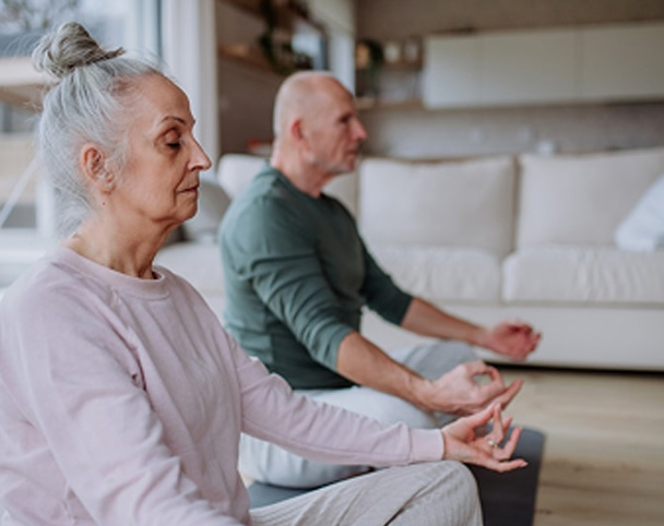couple meditating